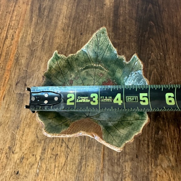 Vintage Studio Pottery Leaf Plate & Dipping Bowl Artist Signed by NC Sisters - Picture 10 of 12